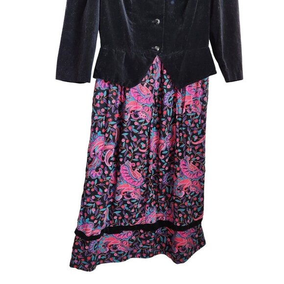 Jane Schaffhausen belle france dress Women's 10 Velvet‎ Black - Picture 3 of 12